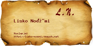 Lisko Noémi névjegykártya